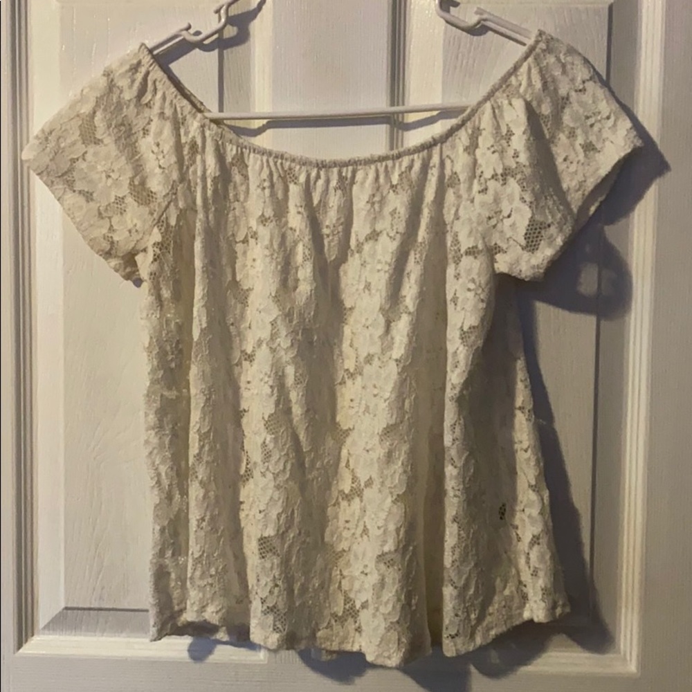 Lace off the shoulder top